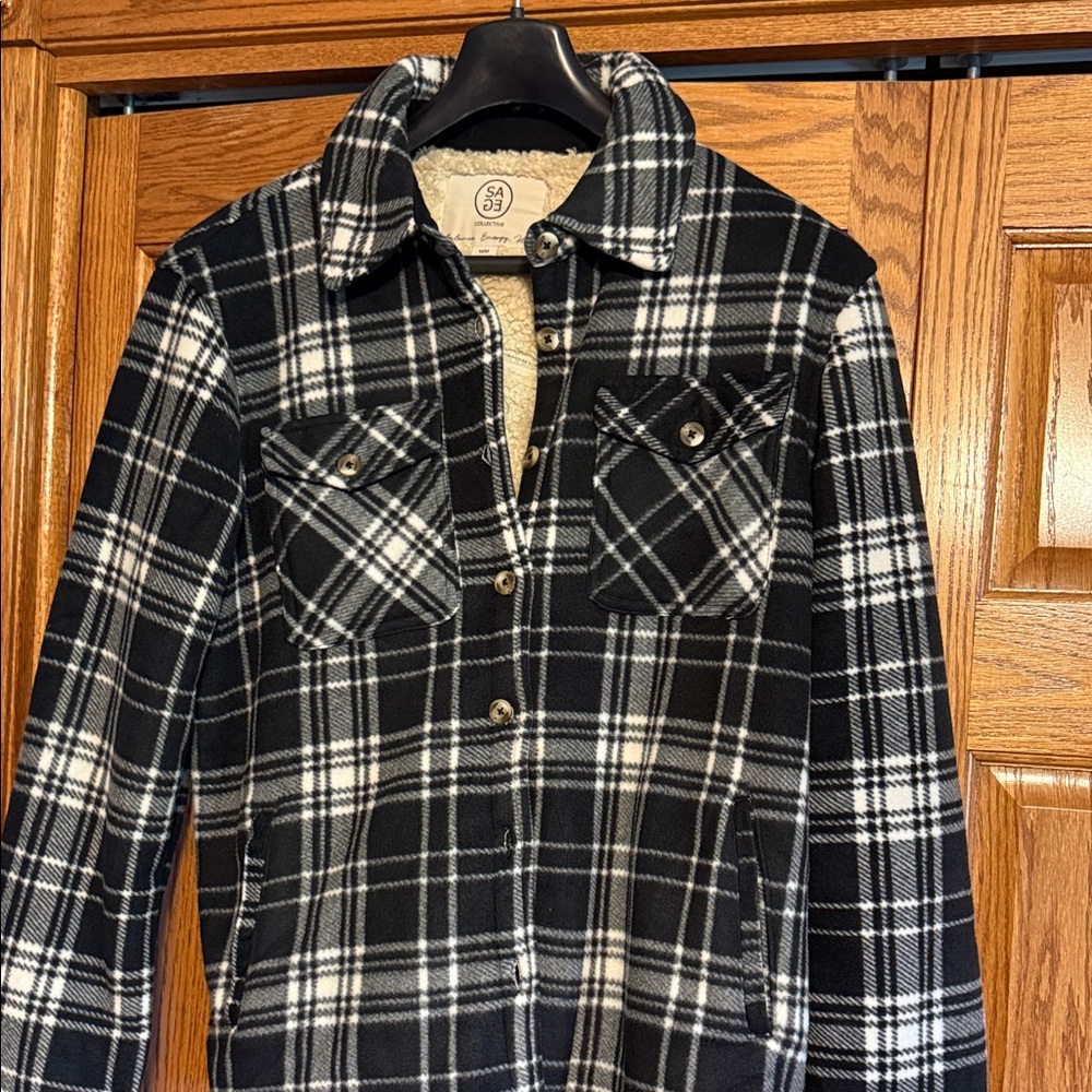 Black and White Plaid Women's Jacket